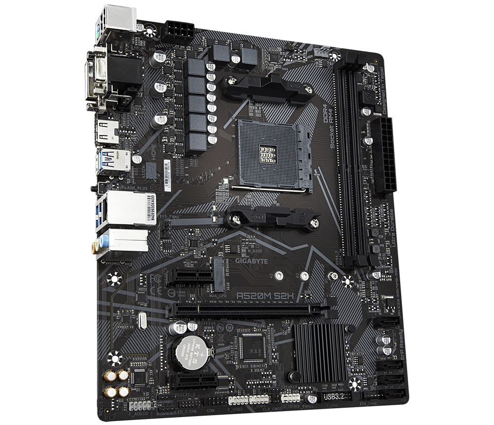 Tarjeta madre Gigabyte A520M S2H AM4 2xDDR4 HDMI DVI-D M-ATX