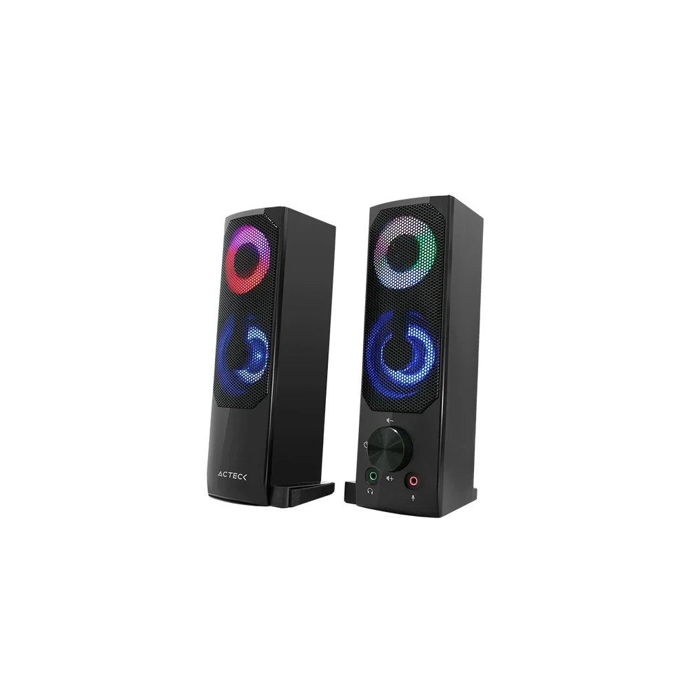 Bocinas Acteck 2.0 Elant Brick AS450 Alámbricas USB 6W 3.5mm Control de Volumen