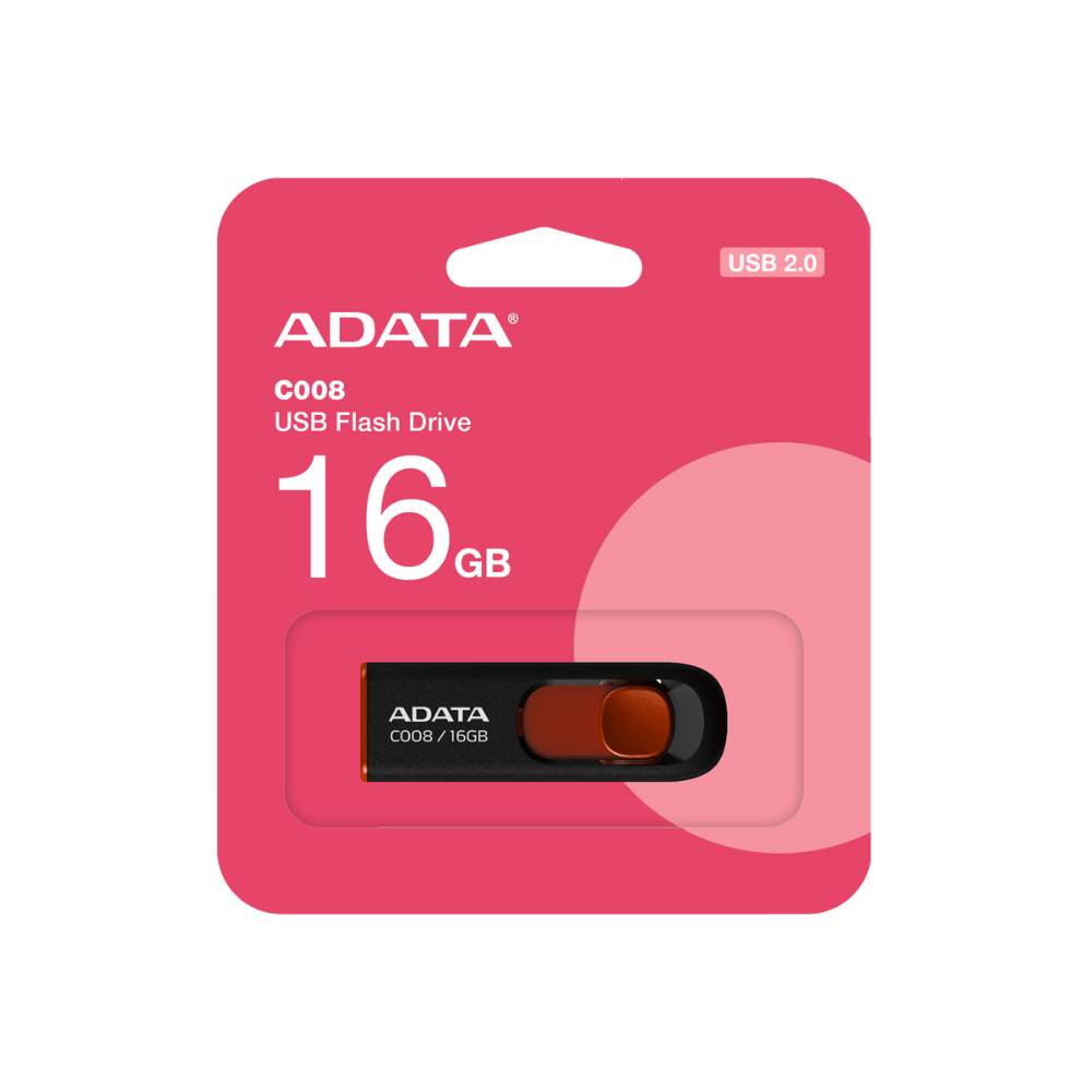 MEMORIA ADATA 16GB USB 2.0 C008 NEG/ROJO