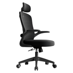 Silla Acteck De Oficina Flux Base Ec343Hr Soporta Hasta 100 Kg Reposabrazos Abatibles 90° Marco Y Malla Negra