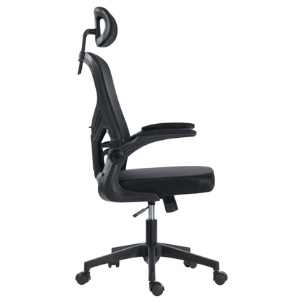 Silla Acteck De Oficina Flux Base Ec343Hr Soporta Hasta 100 Kg Reposabrazos Abatibles 90° Marco Y Malla Negra