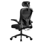 Silla Acteck De Oficina Flux Base Ec343Hr Soporta Hasta 100 Kg Reposabrazos Abatibles 90° Marco Y Malla Negra