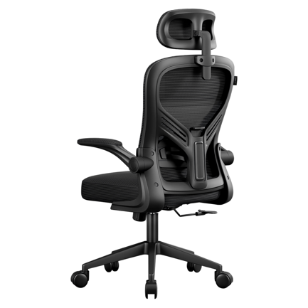 Silla Acteck De Oficina Flux Base Ec343Hr Soporta Hasta 100 Kg Reposabrazos Abatibles 90° Marco Y Malla Negra