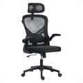 Silla Acteck De Oficina Flux Base Ec343Hr Soporta Hasta 100 Kg Reposabrazos Abatibles 90° Marco Y Malla Negra