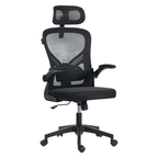 Silla Acteck De Oficina Flux Base Ec343Hr Soporta Hasta 100 Kg Reposabrazos Abatibles 90° Marco Y Malla Negra