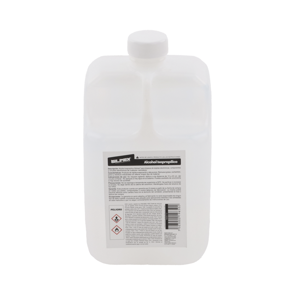 Alcohol Isopropilico para limpieza de equipos de vi­deo, fibra optica, camputo, y equipo telefonico 1000 mL