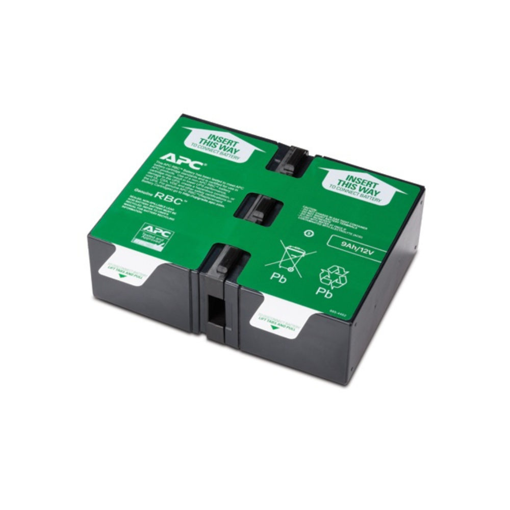 Cartucho de Baterías APC RBC124 Compatible con BX1500M-LM60 BR1300G BR1500G SMC1000-2U Incluye 2 Baterías
