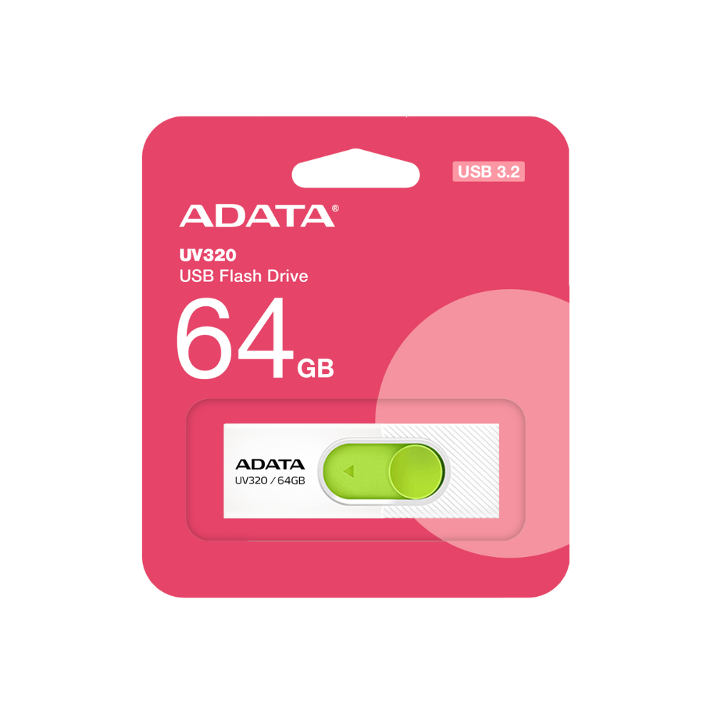 MEMORIA ADATA 64GB USB 3.1 UV320 BLANCO / VERDE