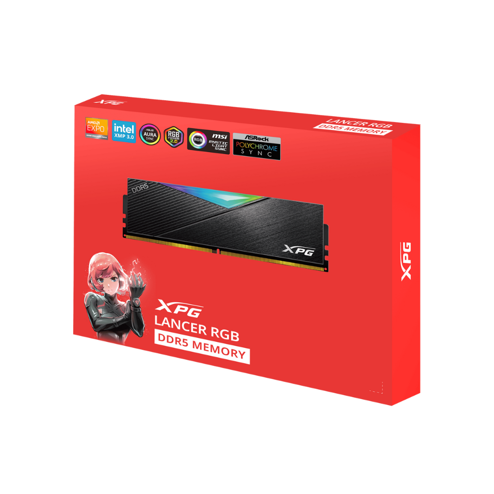 Memoria ADATA XPG 32GB DDR5 6600MHz 2x16GB D35 Lancer ROG disipador negro RGB