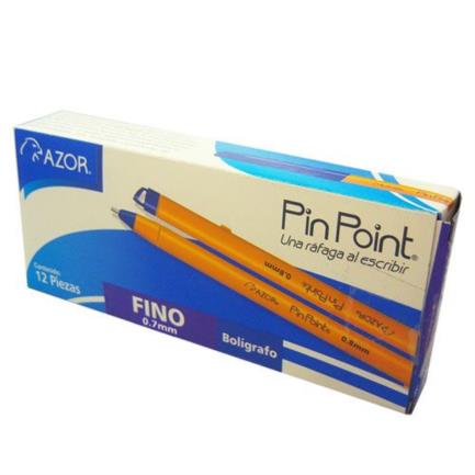 Bolígrafo Azor Pin Point Fino 0.7Mm Azul Caja C/12