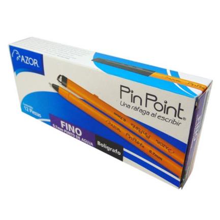 Bolígrafo Azor Pin Point Fino 0.7Mm Negro Caja C/12