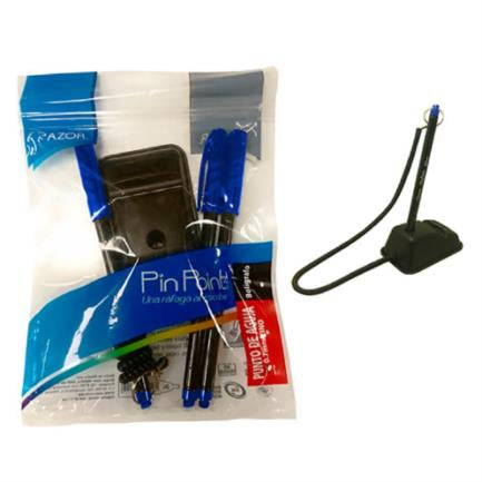 Boligrafo Azor Pin Point Holder Redondo 0.7 Mm Color Azul C/3