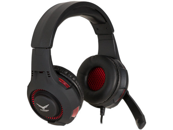 Audífono gamer diadema alámbrico Naceb hifi rojo 3.5mm c/microf omnidireccional 1.6 mto