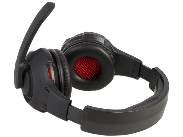 Audífono gamer diadema alámbrico Naceb hifi rojo 3.5mm c/microf omnidireccional 1.6 mto