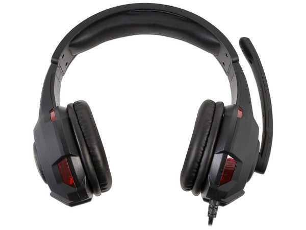 Audífono gamer diadema alámbrico Naceb hifi rojo 3.5mm c/microf omnidireccional 1.6 mto