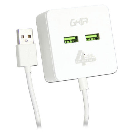 HUB USB 2.0 GHIA DE 4 PUERTOS / TRANSFERENCIA DE DATOS/ CABLE 1 METRO