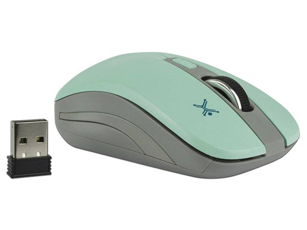 Mouse Perfect Choice Essential RF inalambrico 1600DPI modelo PC-044819 color Turquesa con Gris