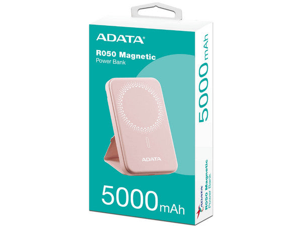 Cargador ADATA Power Bank 5000mAh rosa magnetico (carga inalambrica) R050 PR050-11PK