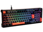 Teclado gamer mecanico Naceb switch Café RGB Rojo Phyton modelo color Gris NA-0972G