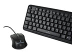 Kit teclado y mouse Perfect Choice alambrico USB resistente a derrames modelo PC-201076 color Negro