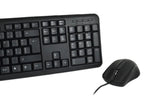 Kit teclado y mouse Perfect Choice alambrico USB resistente a derrames modelo PC-201076 color Negro