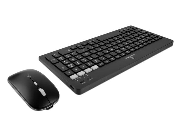 Kit de teclado Perfect Choice 2.4 GHZ+BT Recargable Zebrary modelo PC-201373 color Negro