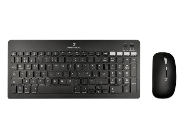 Kit de teclado Perfect Choice 2.4 GHZ+BT Recargable Zebrary modelo PC-201373 color Negro