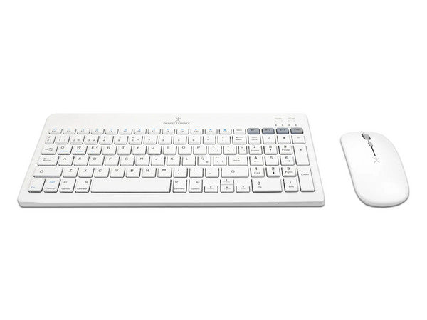 Kit de teclado Perfect Choice 2.4 GHZ+BT clic silencioso modelo PC-201380 color Blanco