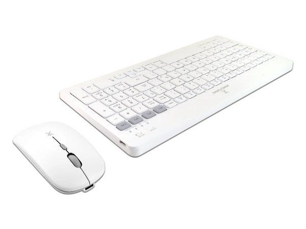 Kit de teclado Perfect Choice 2.4 GHZ+BT clic silencioso modelo PC-201380 color Blanco