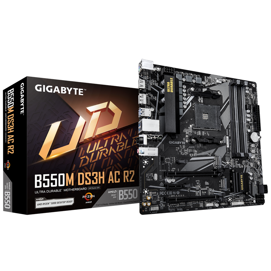 Tarjeta madre Gigabyte B550M DS3H AC R2 1.0 socket AM4 4xDDR4 HDMI DP Wifi Bluetooth
