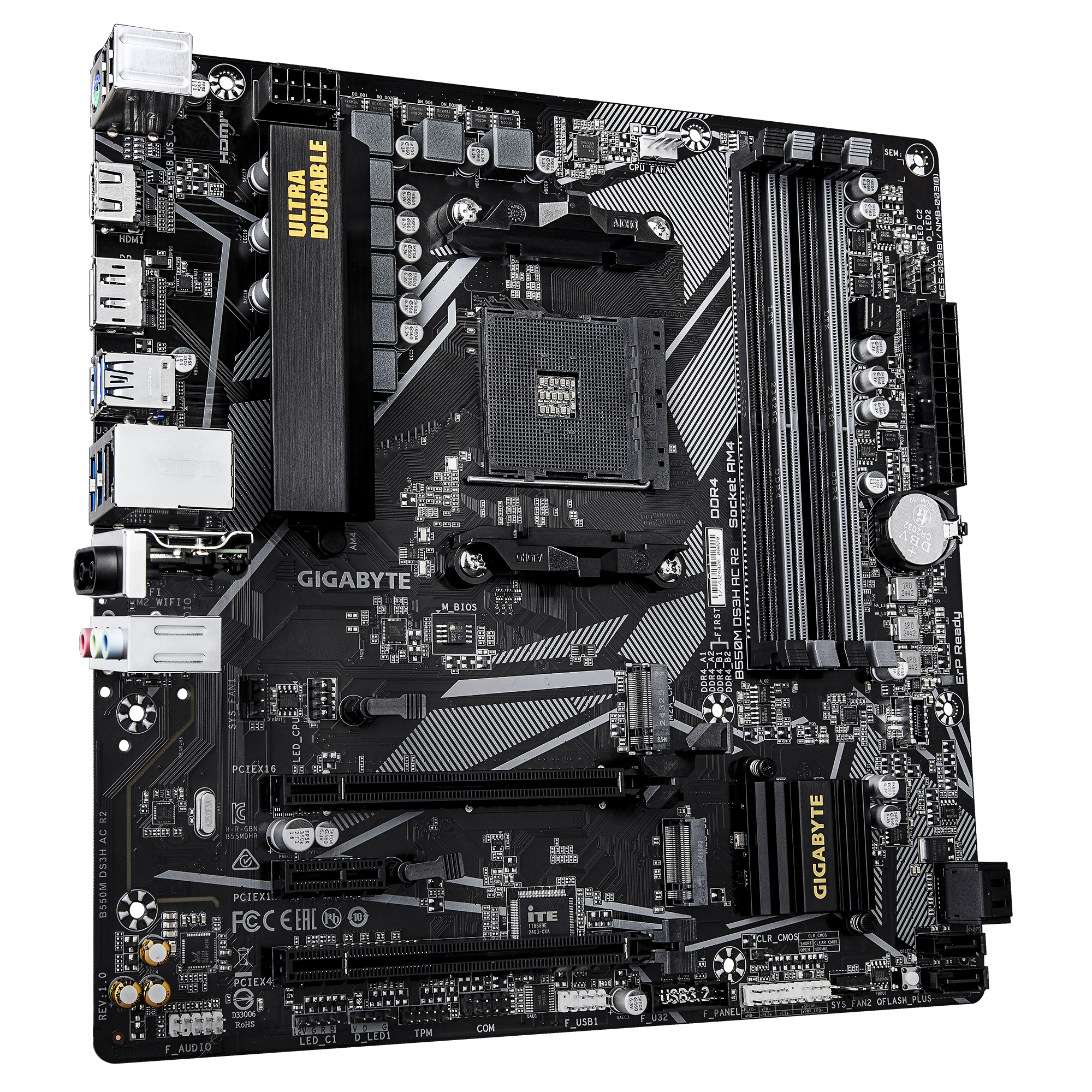 Tarjeta madre Gigabyte B550M DS3H AC R2 1.0 socket AM4 4xDDR4 HDMI DP Wifi Bluetooth