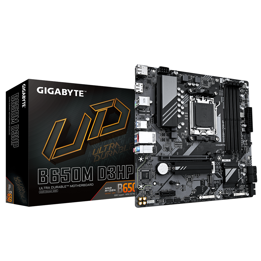 Tarjeta madre Gigabyte B650M D3HP socket AM5 4xDDR5 1xHDMI 2xDP Micro ATX
