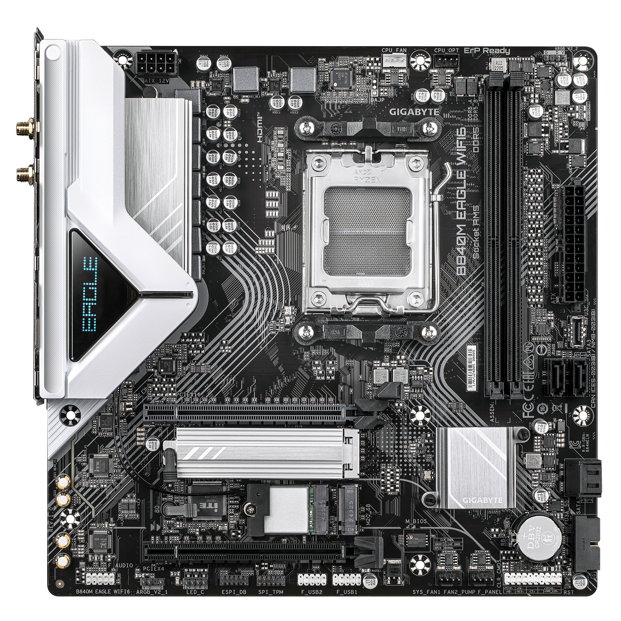 Tarjeta Madre Gigabyte B840M EAGLE WIFI6 AMD Socket AM5 2xDDR5 1xHDMI 1xDP 1xRJ45