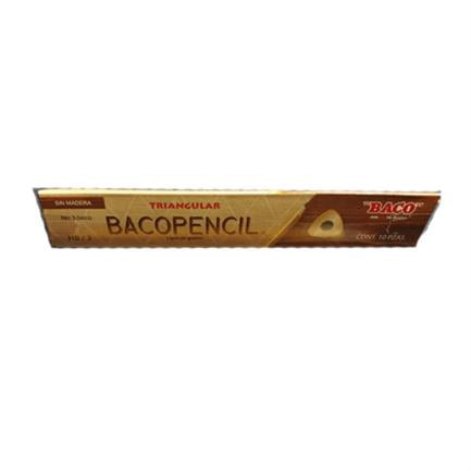 Lapiz Baco Pencil Triangular Amarillo Hb2 Caja C/10 Resina