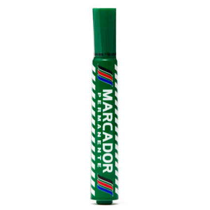 Marcador Baco Permanente Plastico Verde C/12