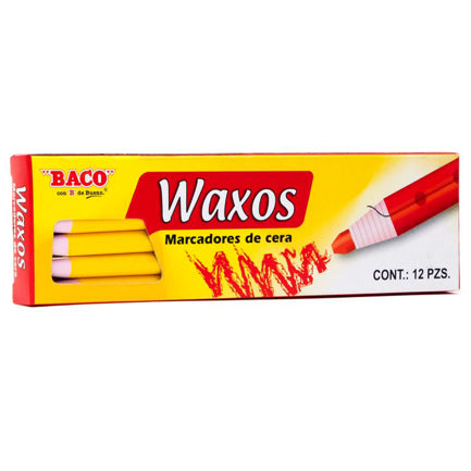 Marcador Baco Cera Amarillo C/12