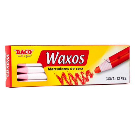 Marcador Baco Cera Blanco C/12