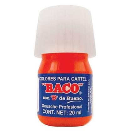 Pintura Baco P/Cartel 20Ml Rojo #54-A C/10