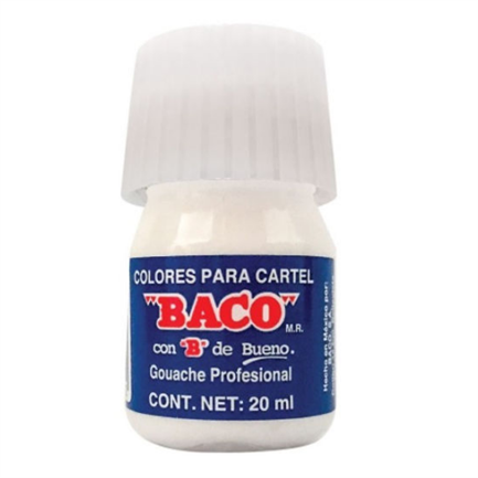 Pintura Baco P/Cartel 20Ml Blanco P/Tintas C/10