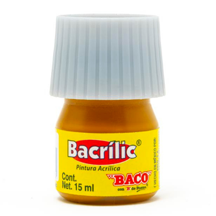 Pintura Baco Bacrílic Acrílica 15Ml Color Ocre C/10 Pzas