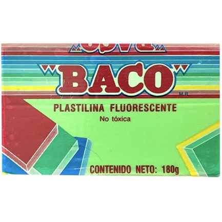 Plastilina Baco Marqueta No.66 Color Verde Fluorescente 180Gr