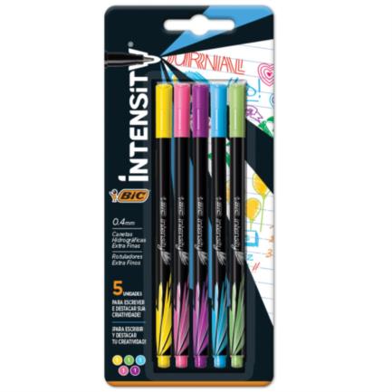 Rotulador Bic Intensity Extra Fino Colores Surtidos C/5 Pzas (972976)