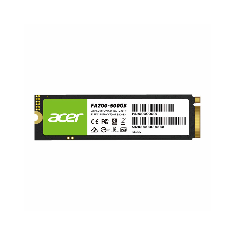 Unidad de Estado Solido Acer FA200 de 500GB, M.2 NVMe Gen4 7200MB/S