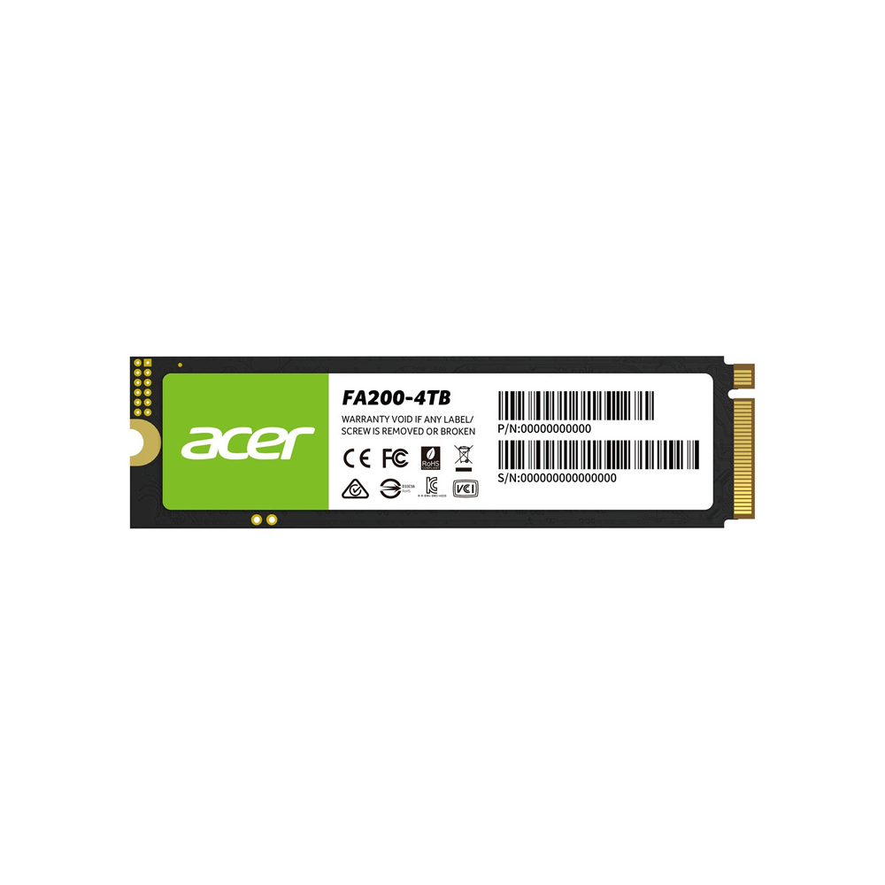 Unidad de Estado Sólido Acer FA200 de 4TB, M.2 NVMe Gen4 7200MB/S