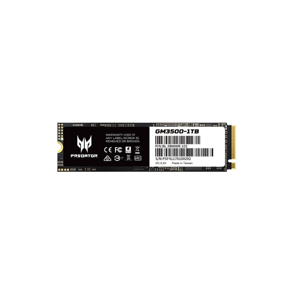 Unidad de Estado Sólido Predator GM3500 de 1TB, M.2 NVMe Gen3x4 3400MB/S