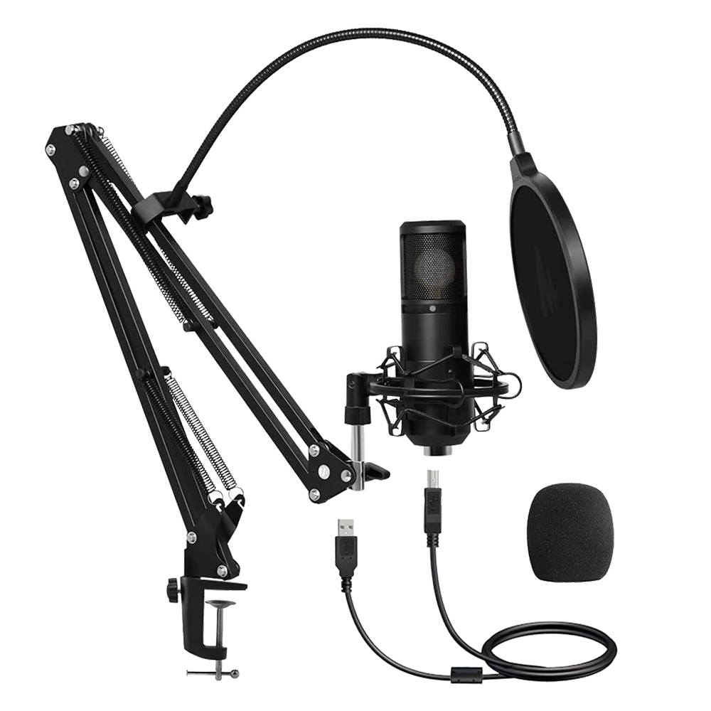 MICROFONO BALAM RUSH USB ALAMBRICO NEGRO FLITRO ANTI-POP STELAR MC970