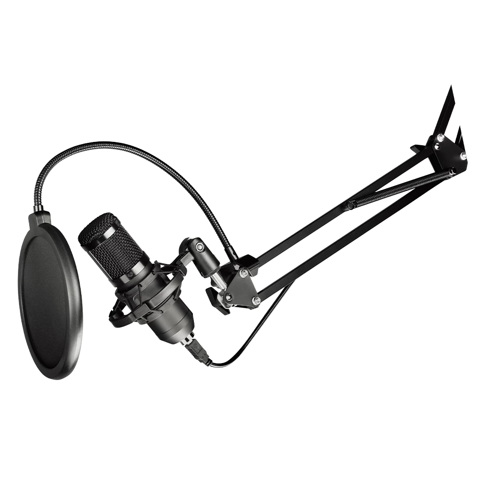 MICROFONO BALAM RUSH USB ALAMBRICO NEGRO FLITRO ANTI-POP STELAR MC970