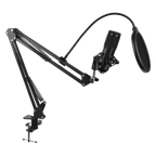 MICROFONO BALAM RUSH USB ALAMBRICO NEGRO FLITRO ANTI-POP STELAR MC970