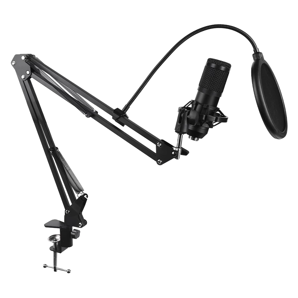 MICROFONO BALAM RUSH USB ALAMBRICO NEGRO FLITRO ANTI-POP STELAR MC970