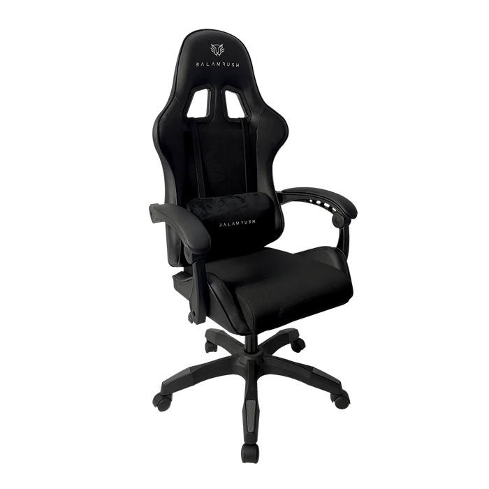 SILLA GAMER BALAM RUSH POWER RUSH V2 BLACK EDITION MEDIANA TELA Y PIEL RECLINABLE BR-934534